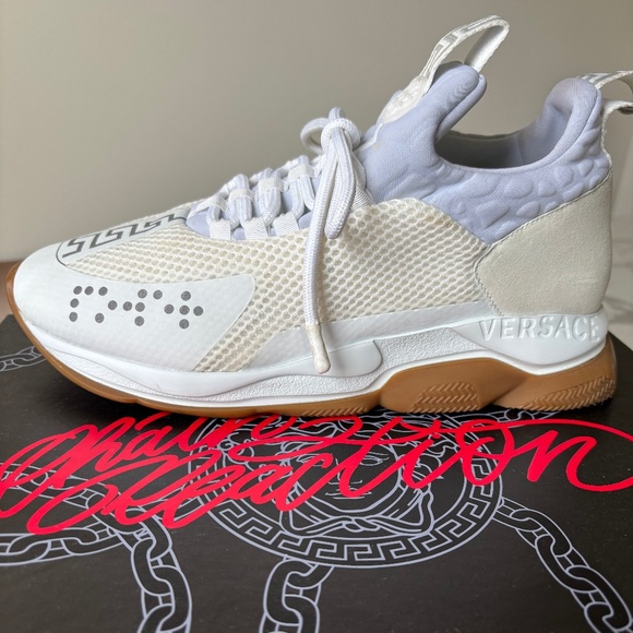 Mens Versace Chain Reaction Mesh Sneakers